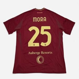 Adidas AS Roma Mora Home Soccer Jersey Men’s XL Slim Fit Aeroready